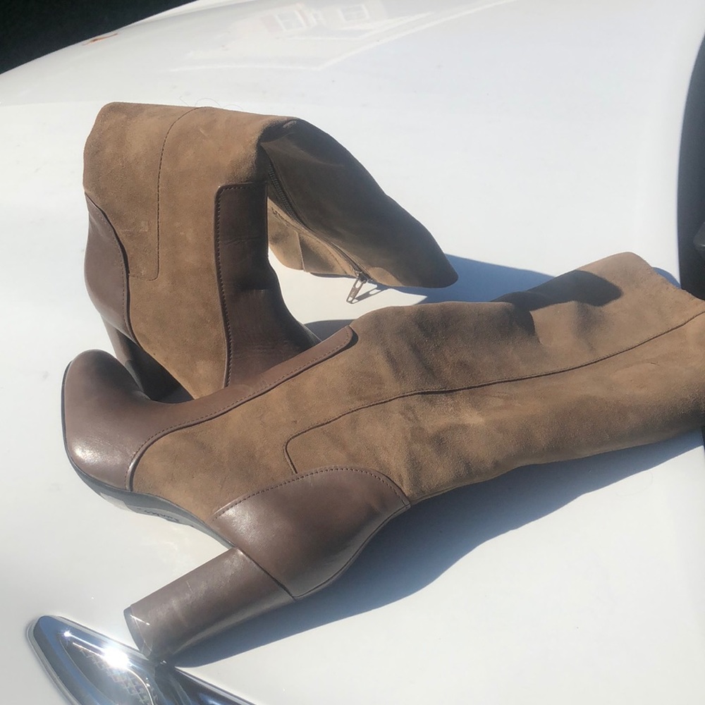 Tan suede boots